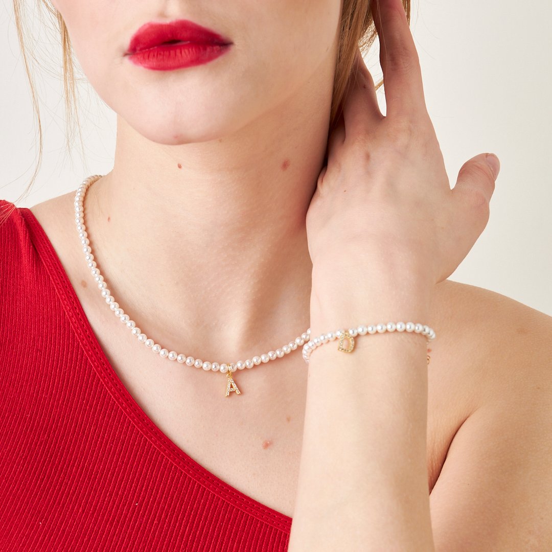 PERLEN BUCHSTABEN SET | 925 SILBER