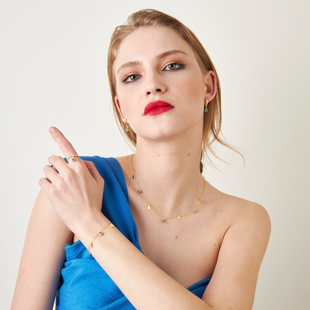 Four-Piece Evil Eye Bead Set - 925 SILVER