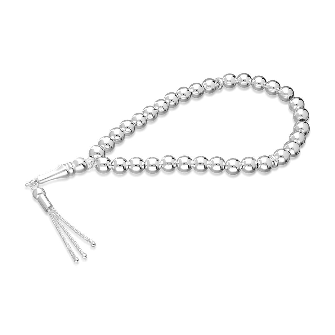 Round flat rosary - 925 SILVER