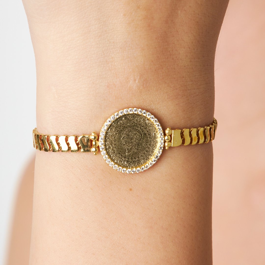 Framed Quarter Chain Bracelet - 925 SILVER