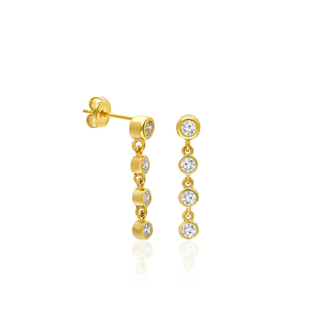 Zircon Stone Earrings - 925 SILVER