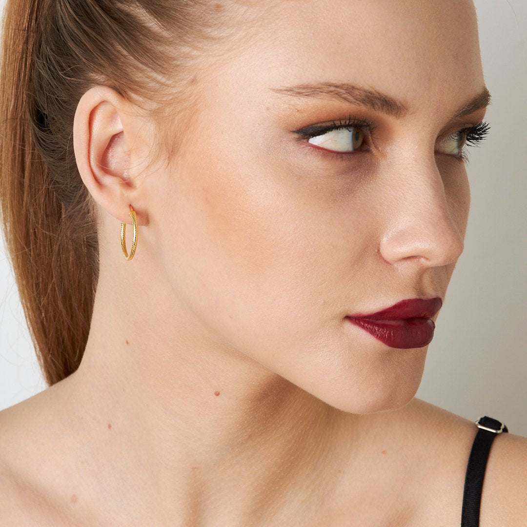 Embroidered Stoneless Earrings - 925 SILVER