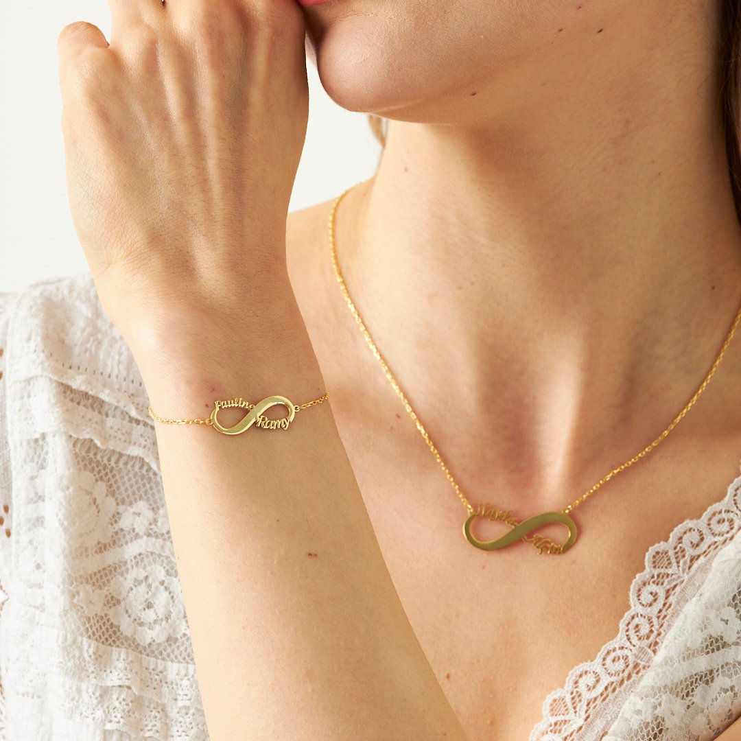 DOPPELT NAMEN INFINITY SET | 925 SILBER