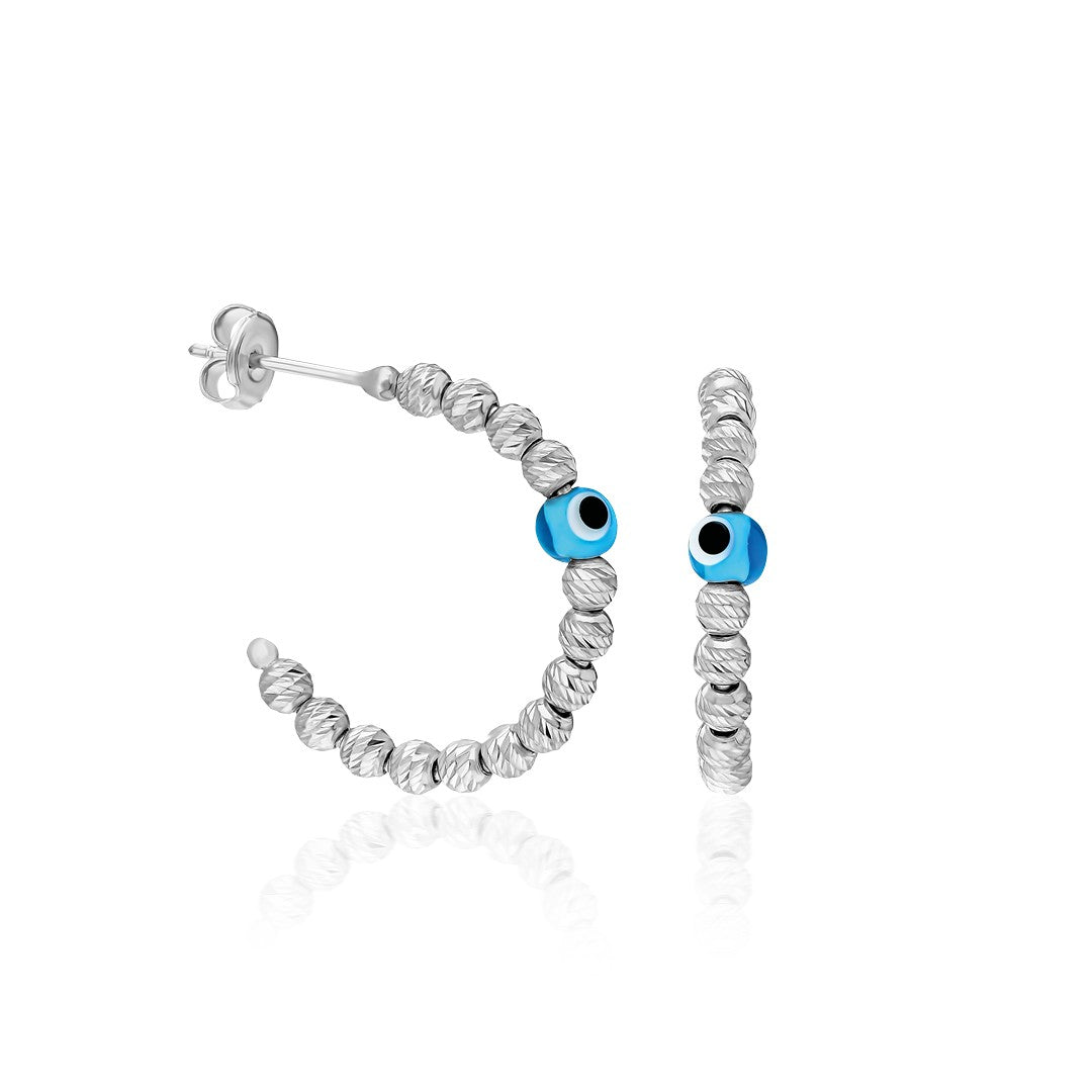 Evil Eye Bead Dorica Earrings - 925 SILVER