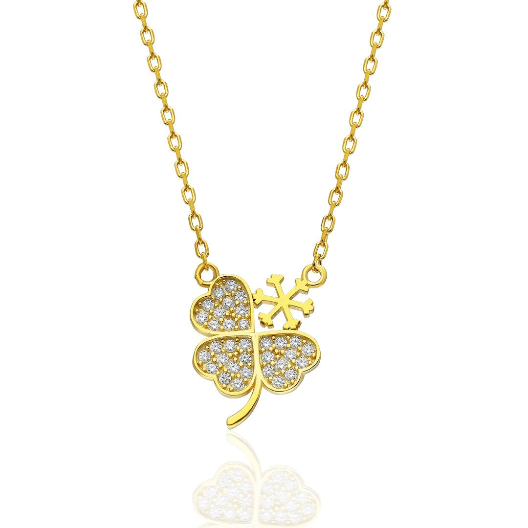 Snowflake Leaf Necklace - 925 Silver