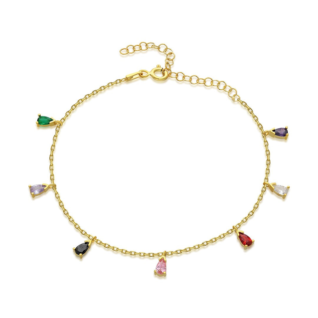 Colorful Teardrop Bracelet - 925 SILVER