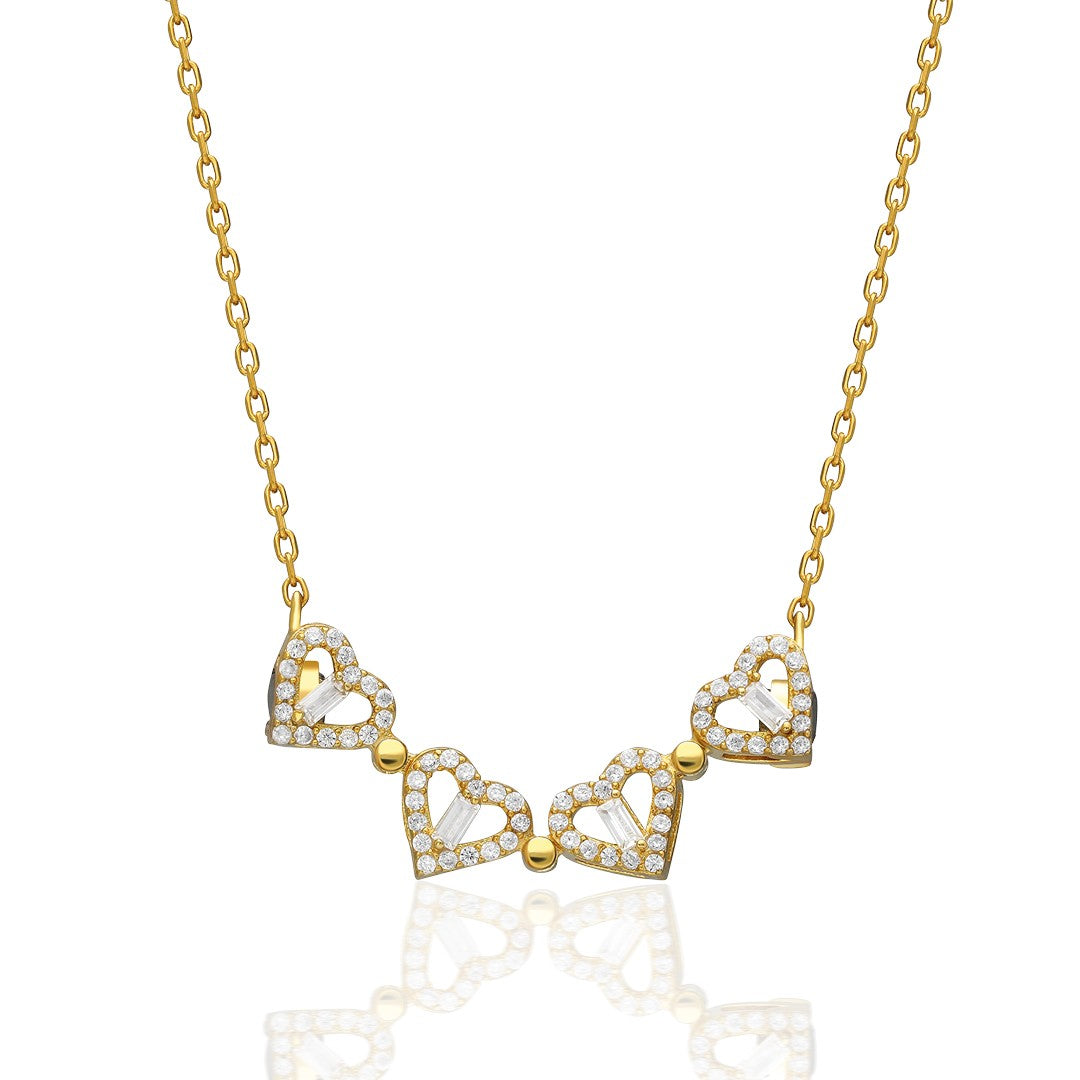 Magnetic Heart Clover Necklace - 925 SILVER