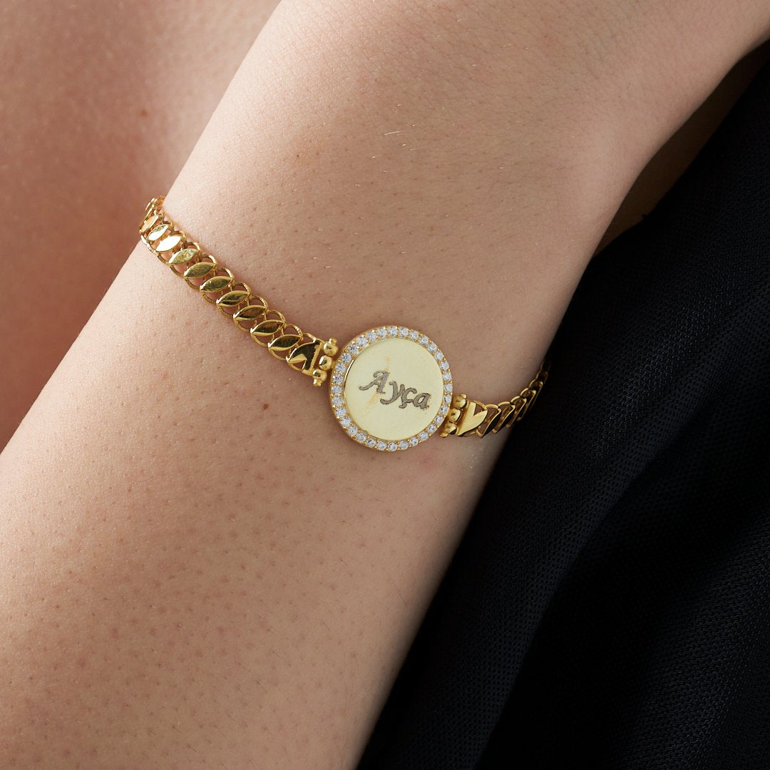 Named Stone Plate Set - 925 SILVER