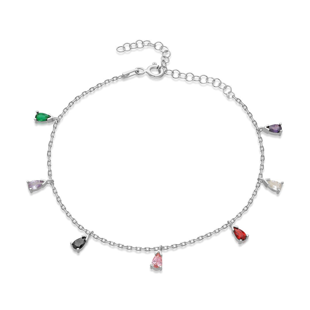 Colorful Teardrop Bracelet - 925 SILVER