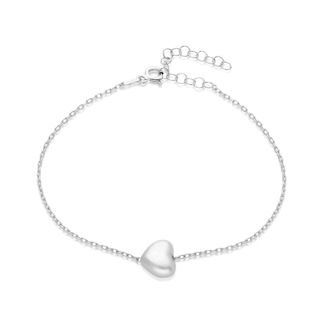 White Heart Bracelet - 925 SILVER