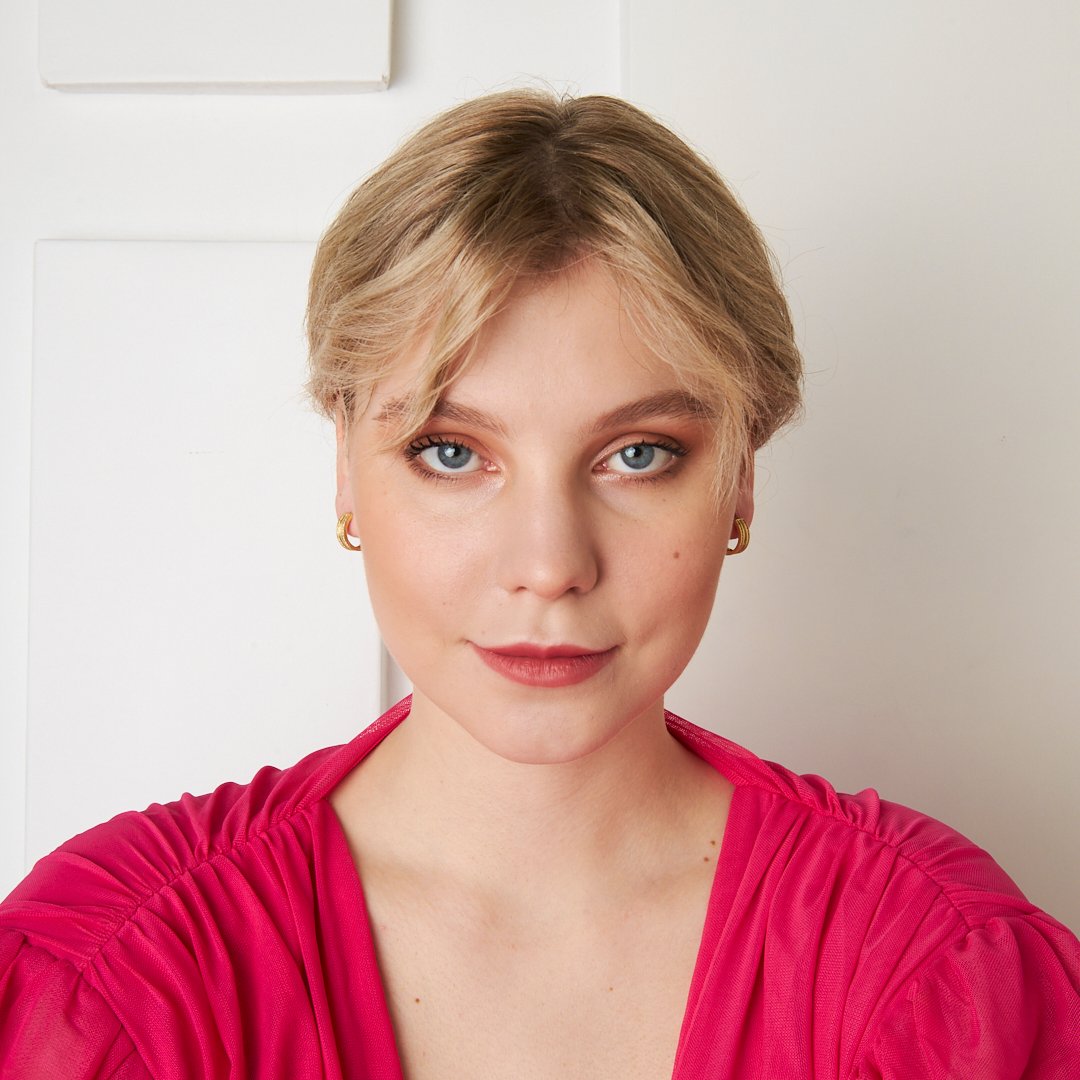 Triple Stone Detailed Hoop Earrings - 925 SILVER