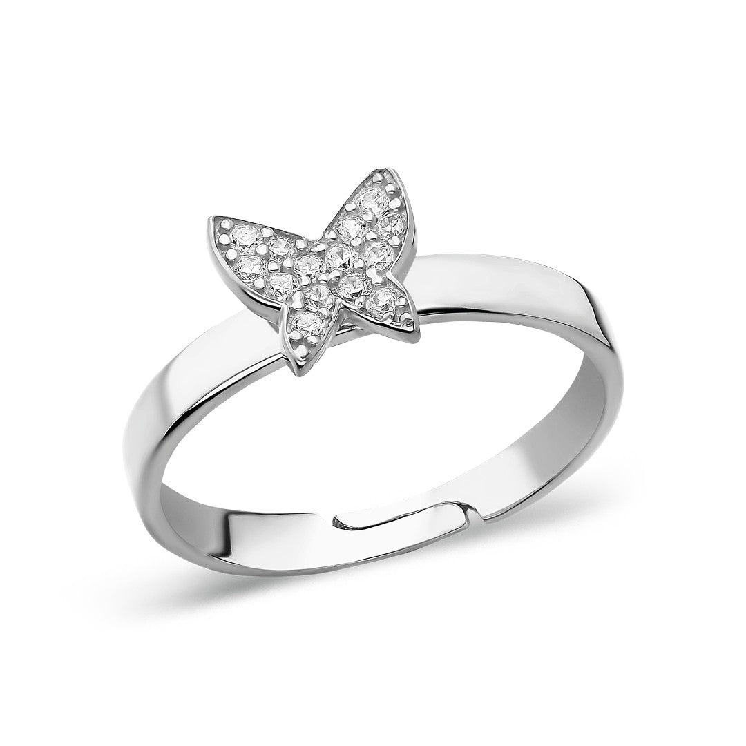 SCHMETTERLING RING MIT STEINEN | 925 SILBER
