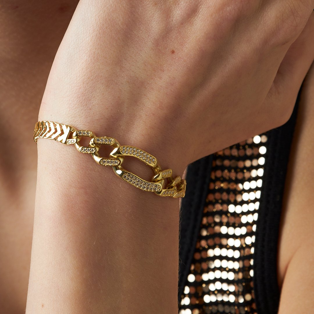 Stone Chain Bracelet - 925 SILVER