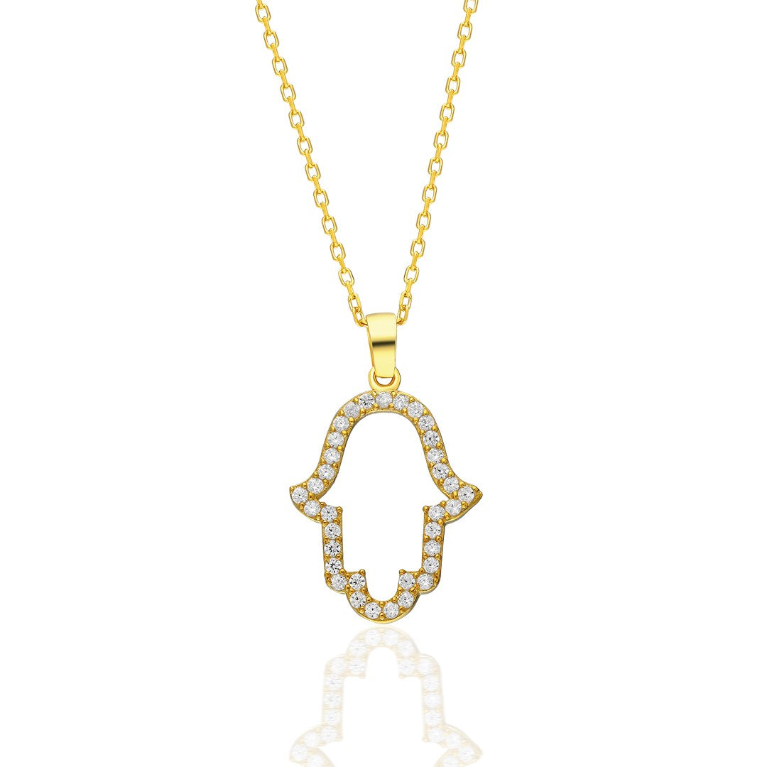 Small Hand of Fatima Necklace - 925 SILVER