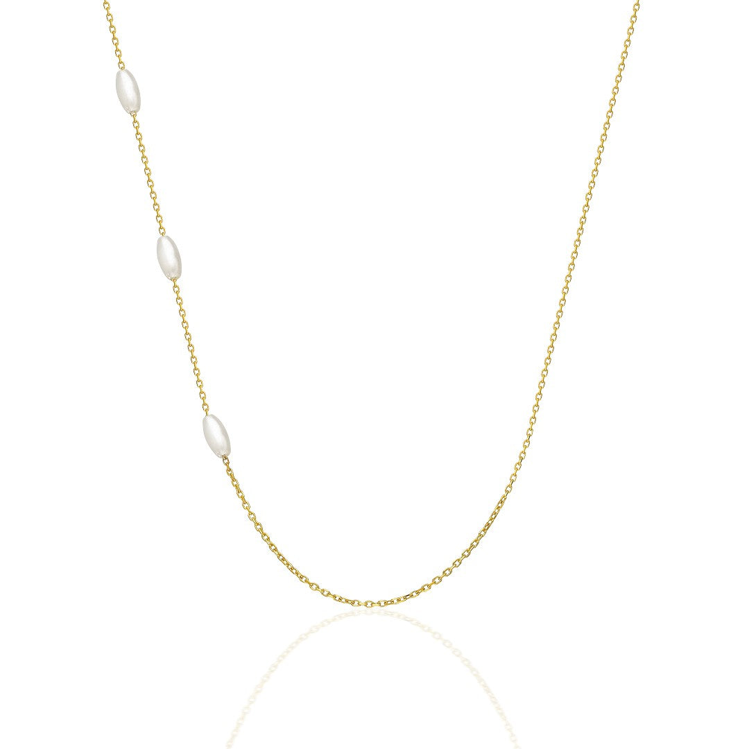 Pearl Chain Necklace - 925 SILVER