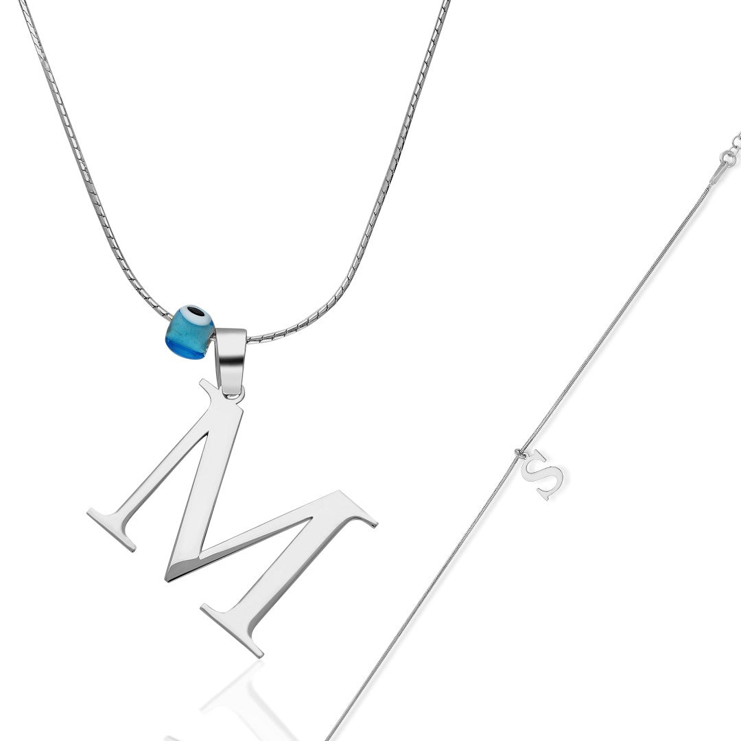 BUCHSTABEN SET MIT NAZAR | 925 SILBER