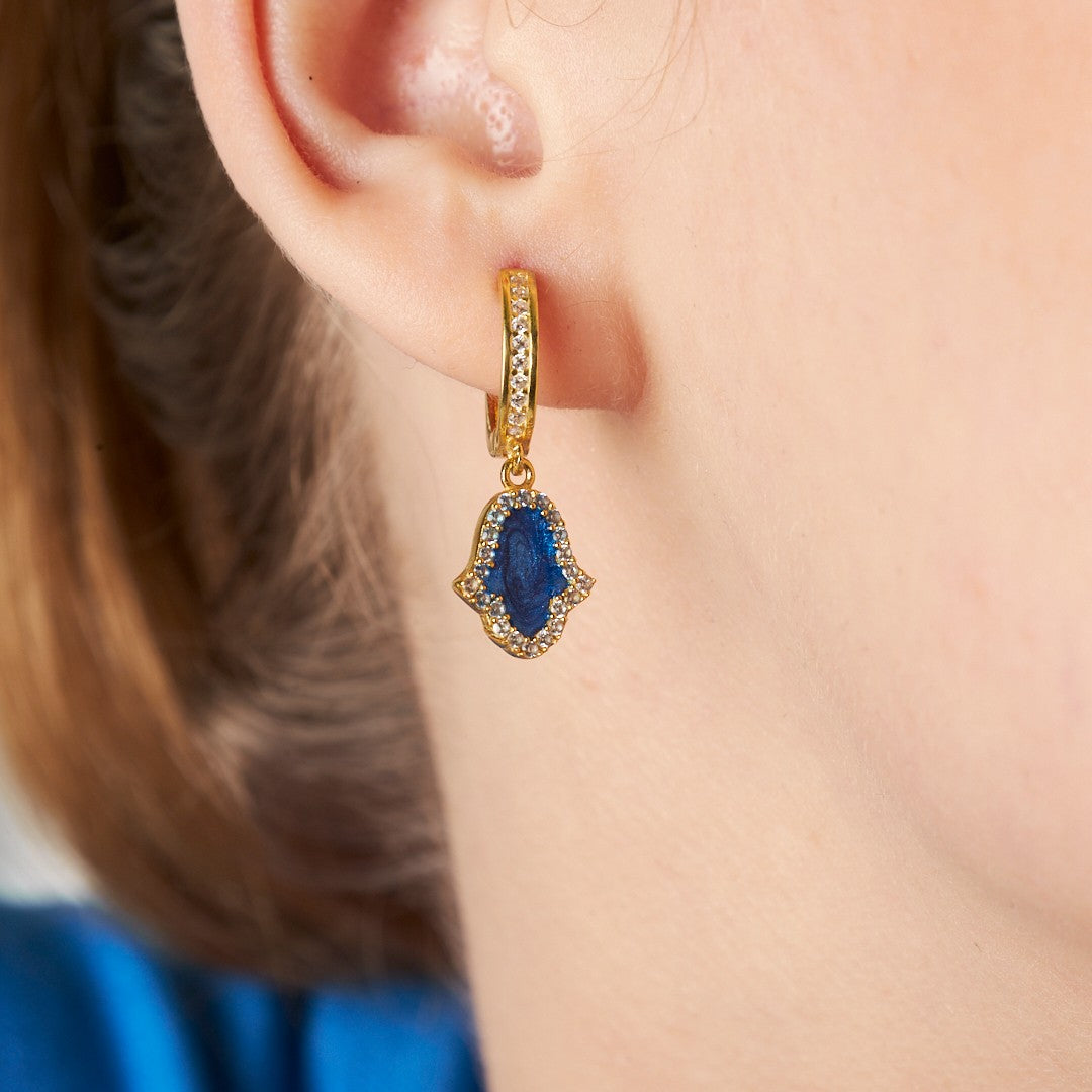 Fatma's Zircon Stone Hand Earring - 925 SILVER