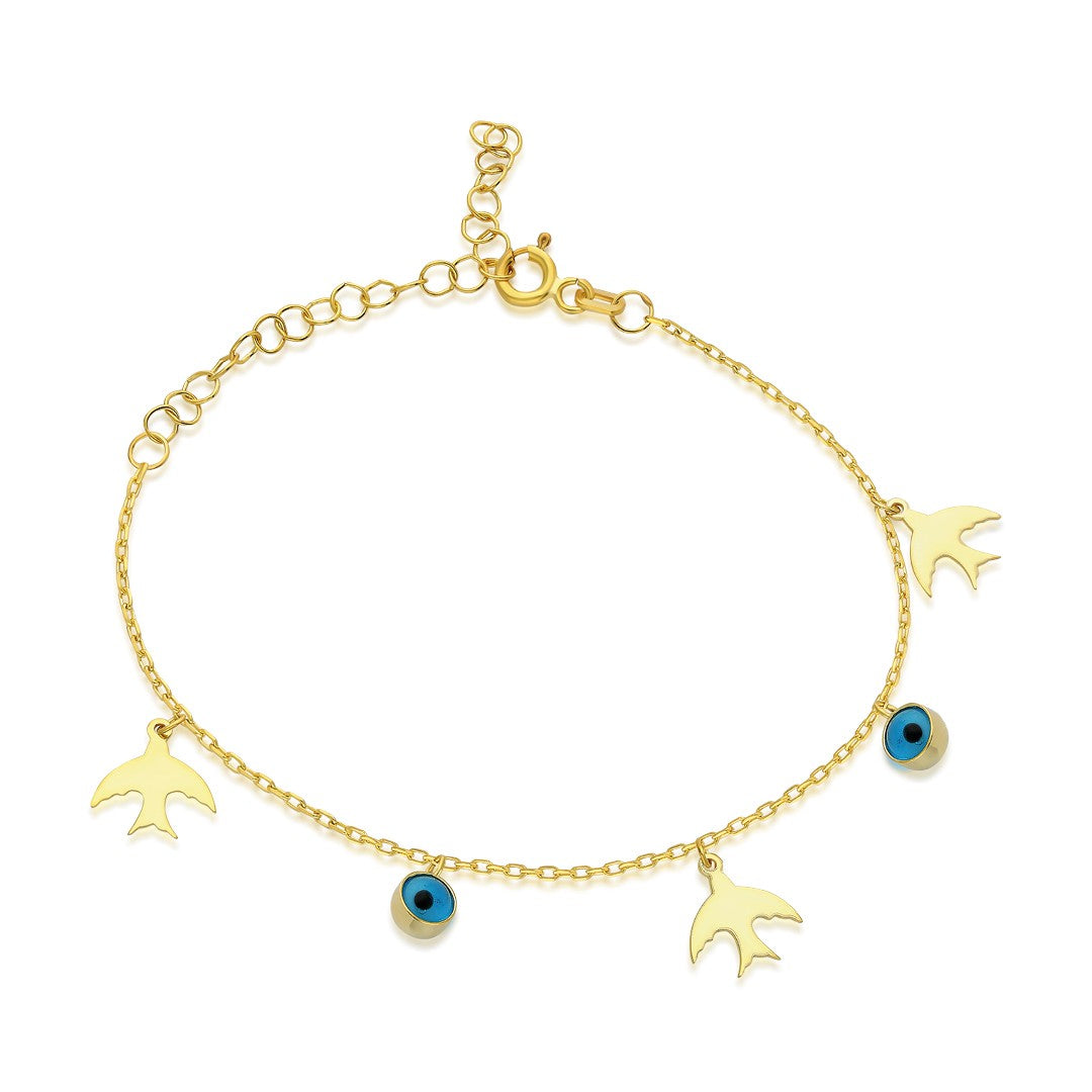 Evil Eye Bird Bracelet - 925 SILVER