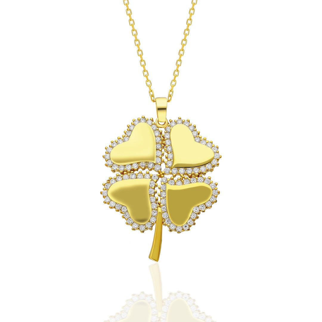 Heart Clover Necklace - 925 SILVER