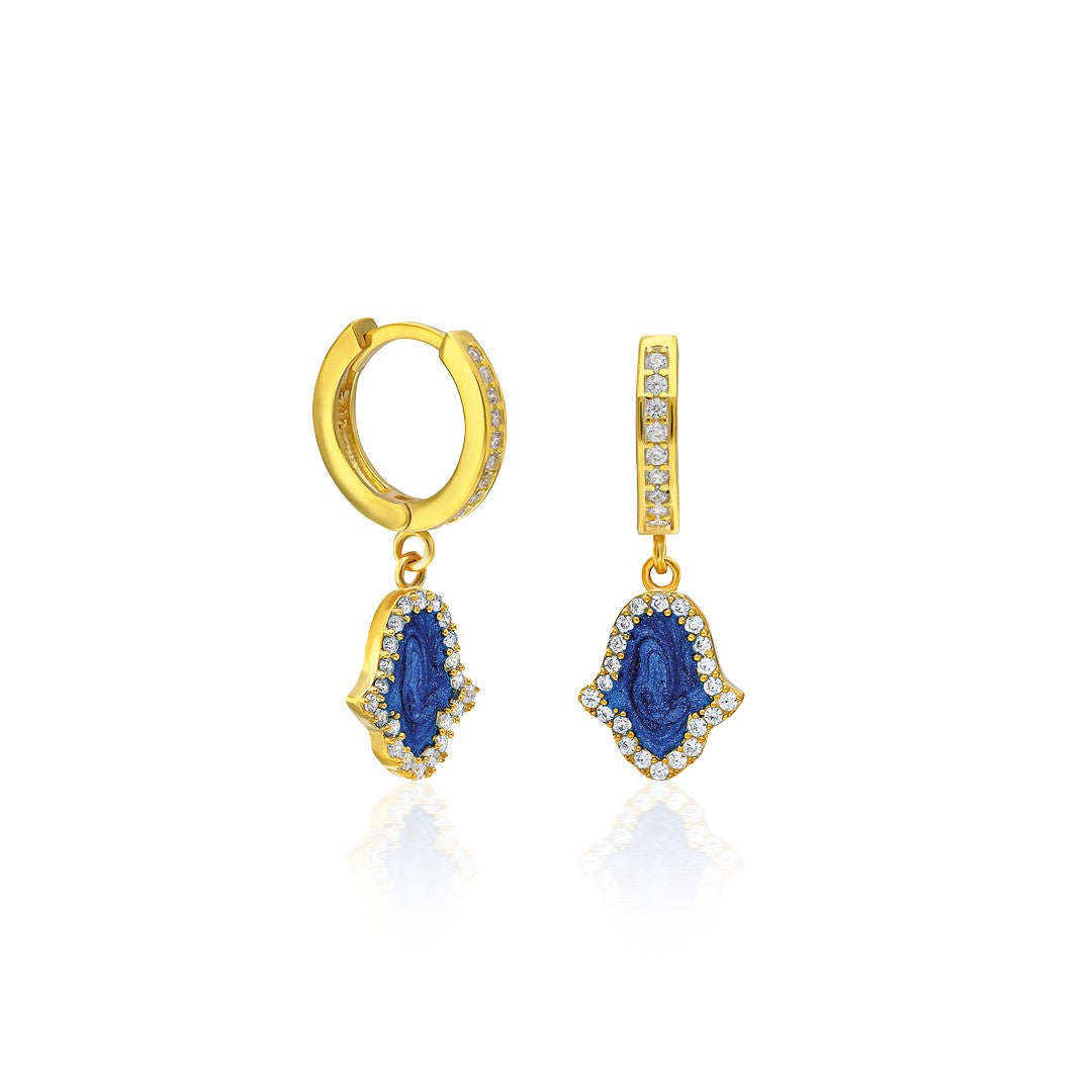 Fatma's Zircon Stone Hand Earring - 925 SILVER