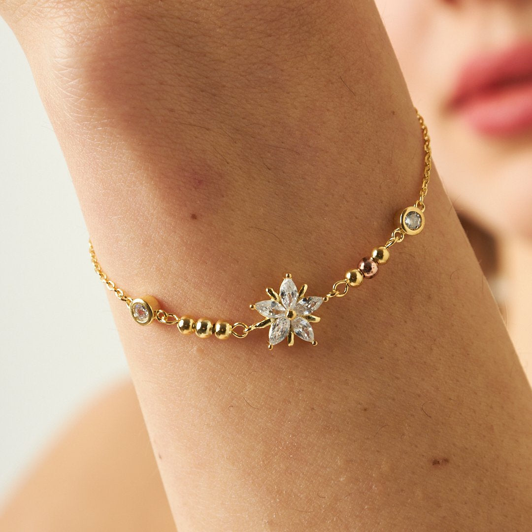 Lotus Flower Bracelet - 925 Silver