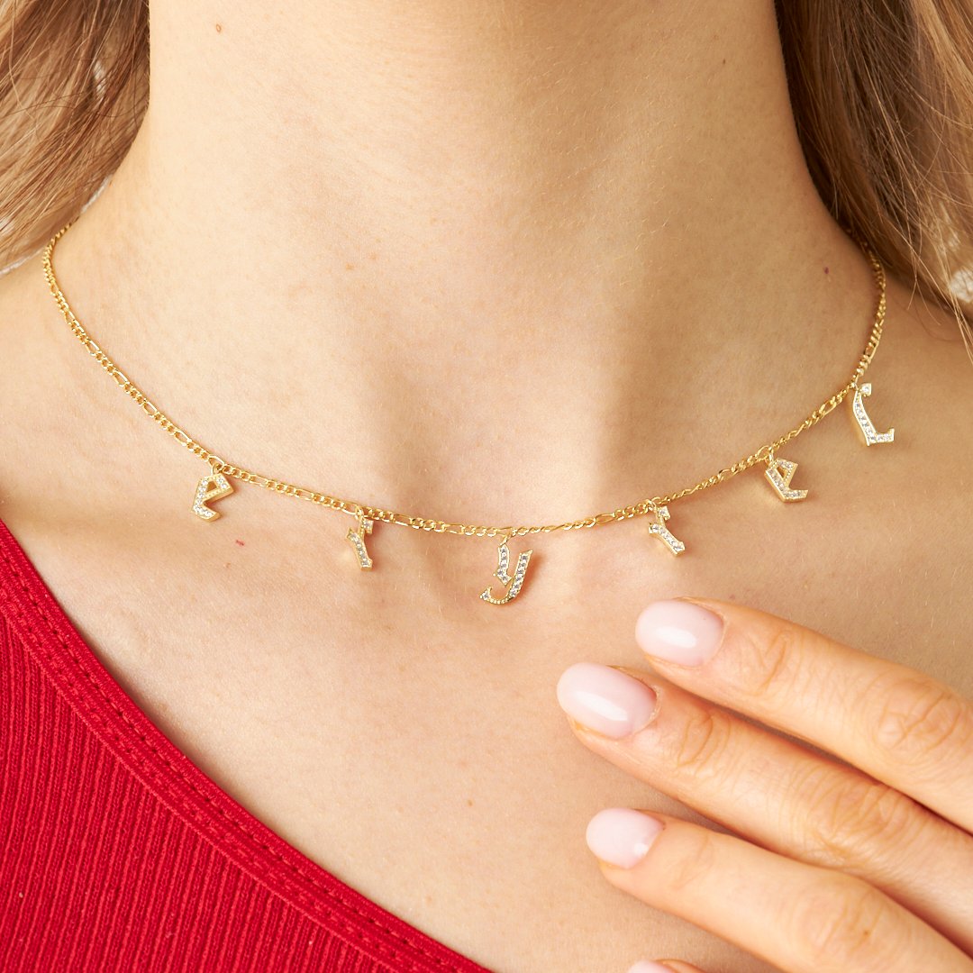 ZIRKONIA STEIN BUCHSTABEN SET | 925 SILBER