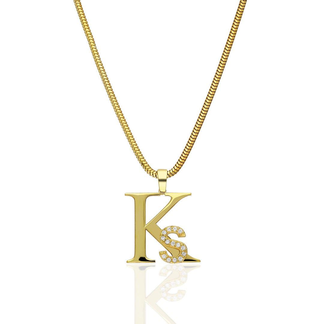 Uppercase and Lowercase Letter Combination Necklace - 925 SILVER