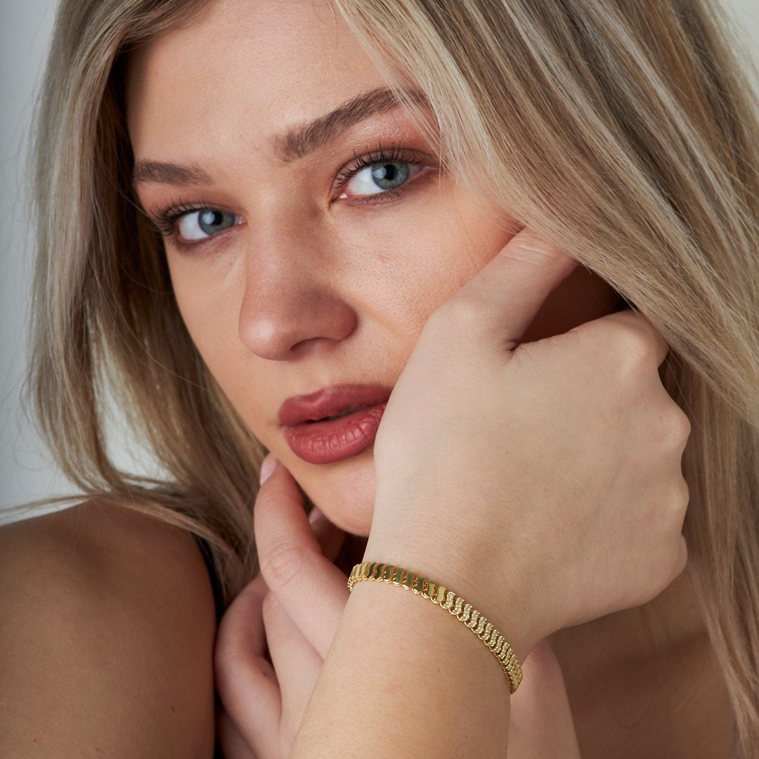 Water Wave Stone Bracelet - 925 SILVER