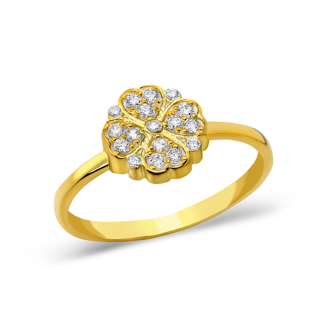 Heart Flower Model Ring - 925 SILVER