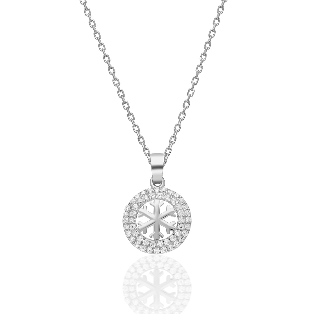 Bow Snowflake Necklace - 925 SILVER