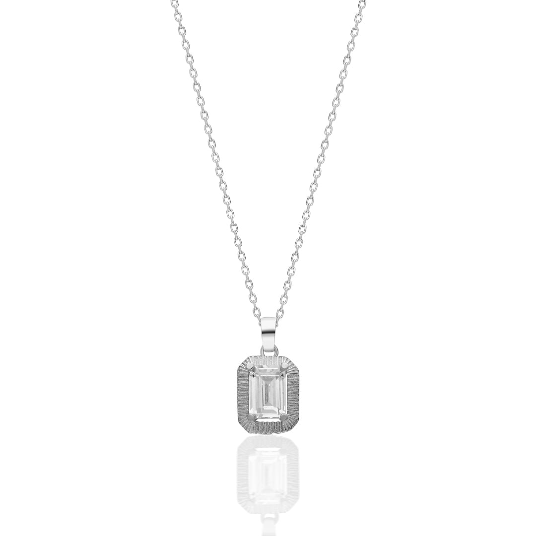 Baguette Pus Necklace - 925 SILVER
