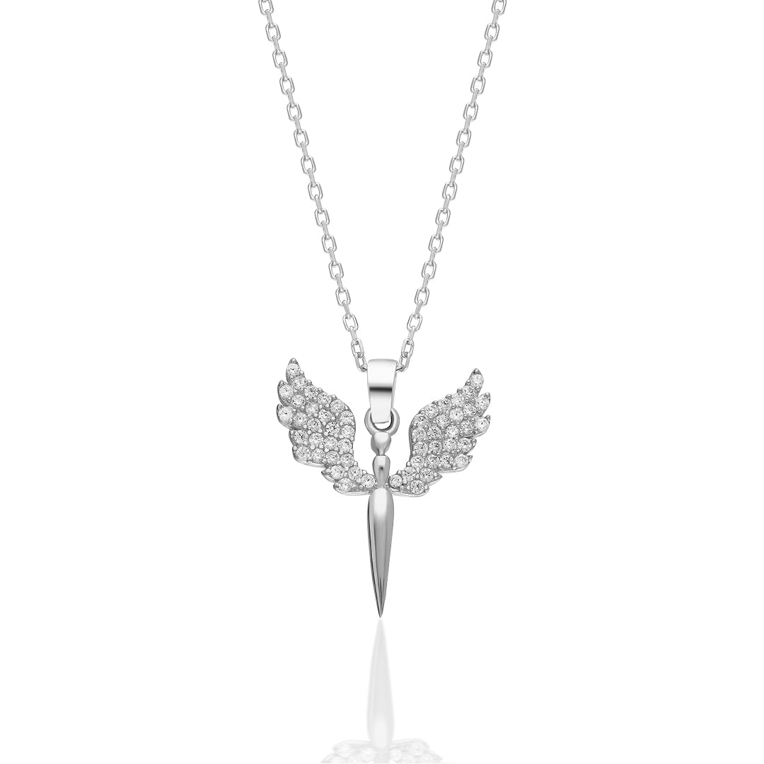 Stone Milkail Angel Necklace - 925 SILVER