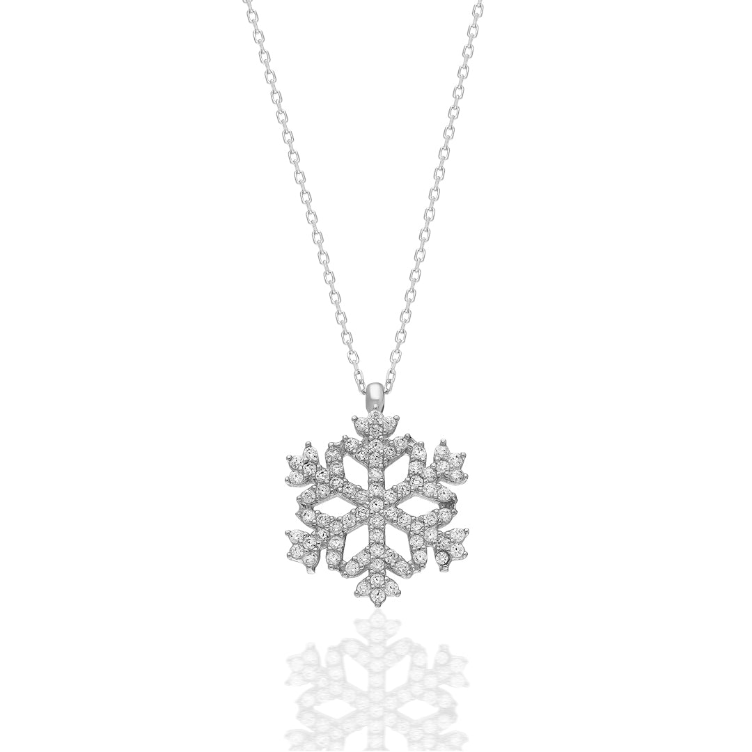 Classic Snowflake Necklace - 925 Silver