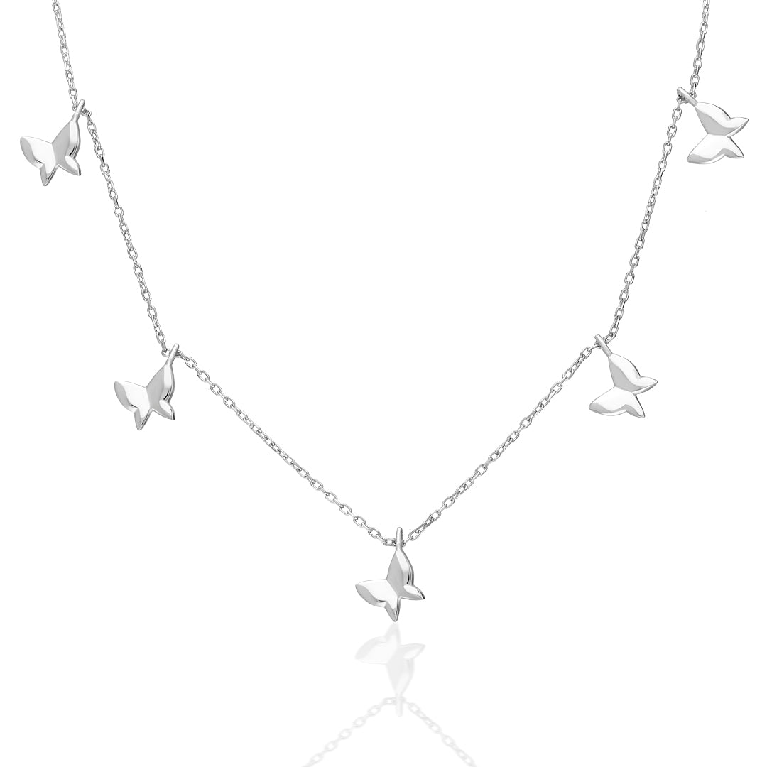 Butterfly Plate Necklace - 925 SILVER