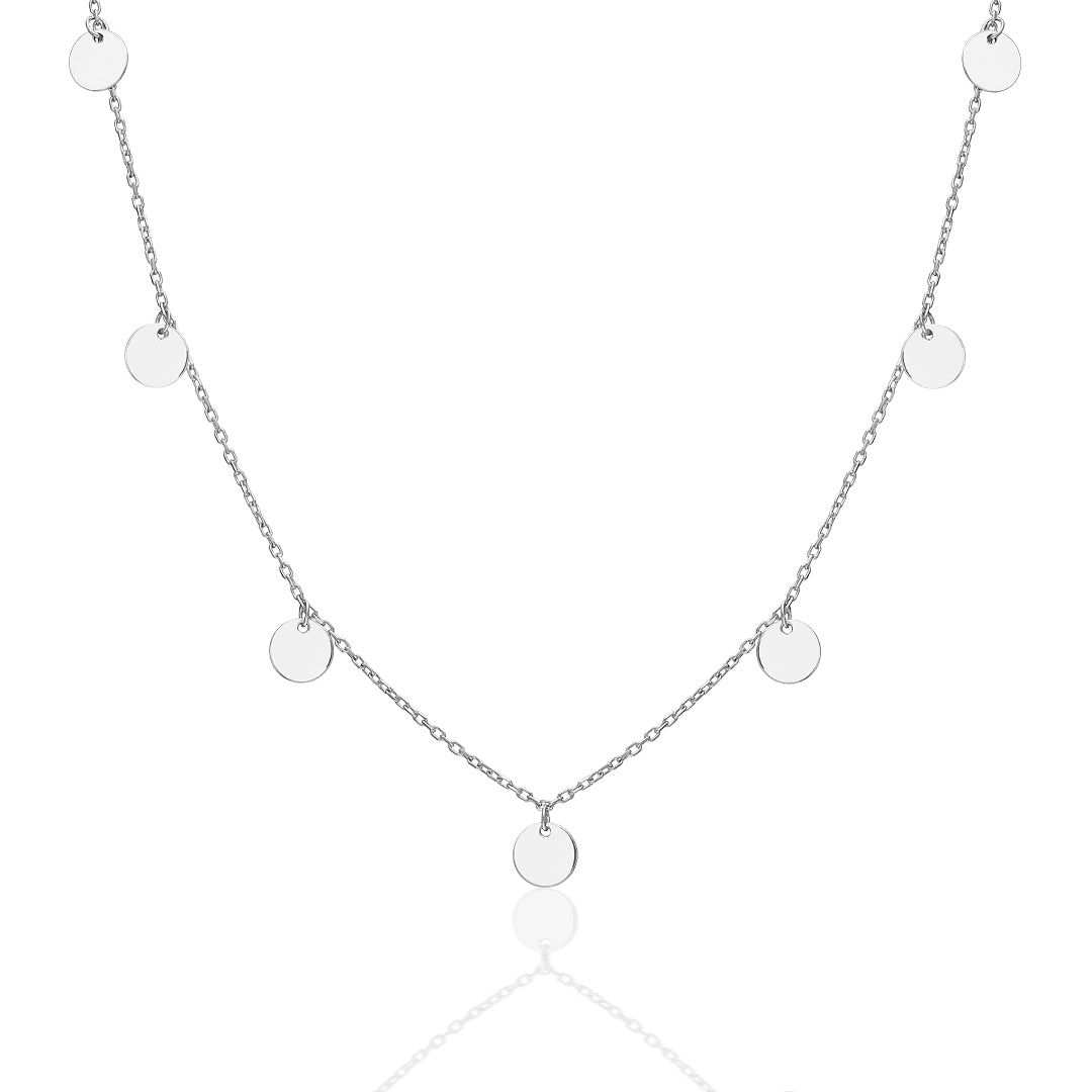 Round Sequin Necklace - 925 Silver