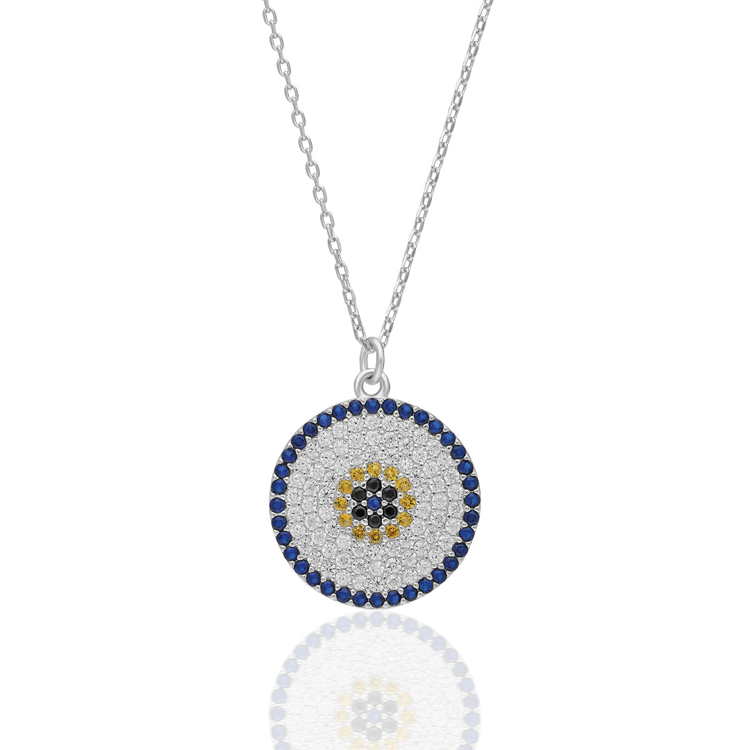 Large Evil Eye Necklace - 925 Silver