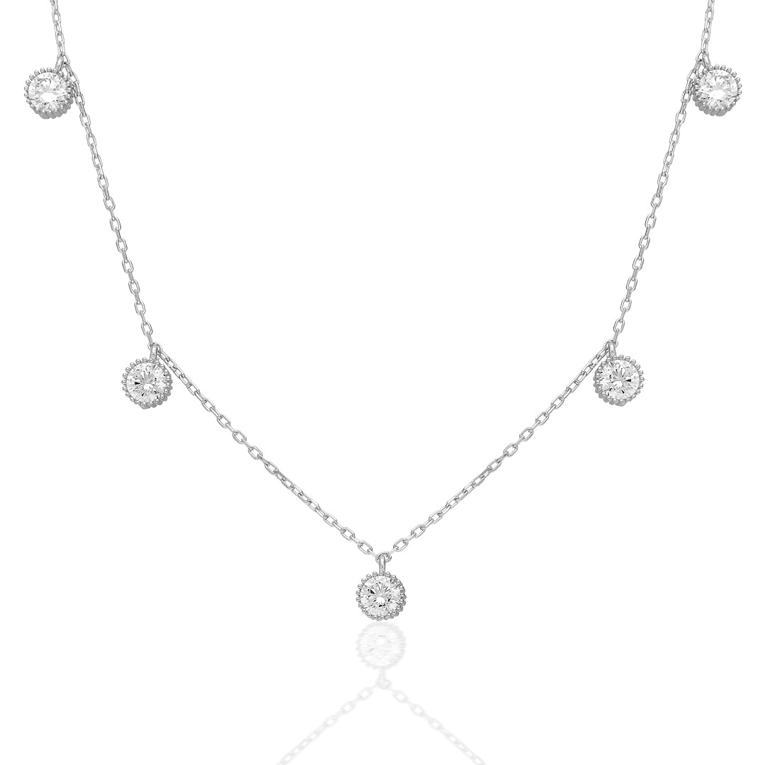 Single Stone Design Necklace - 925 SILVER