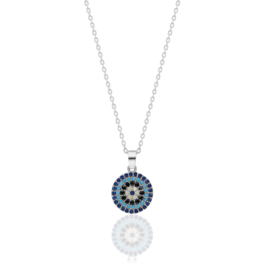 Evil Eye Pearl Necklace - 925 Silver