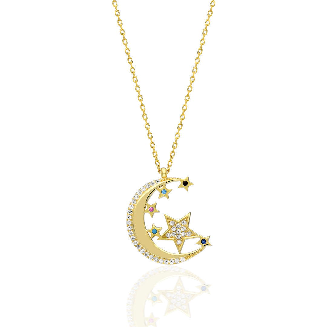 Grandfather Moon Necklace - 925 Silver