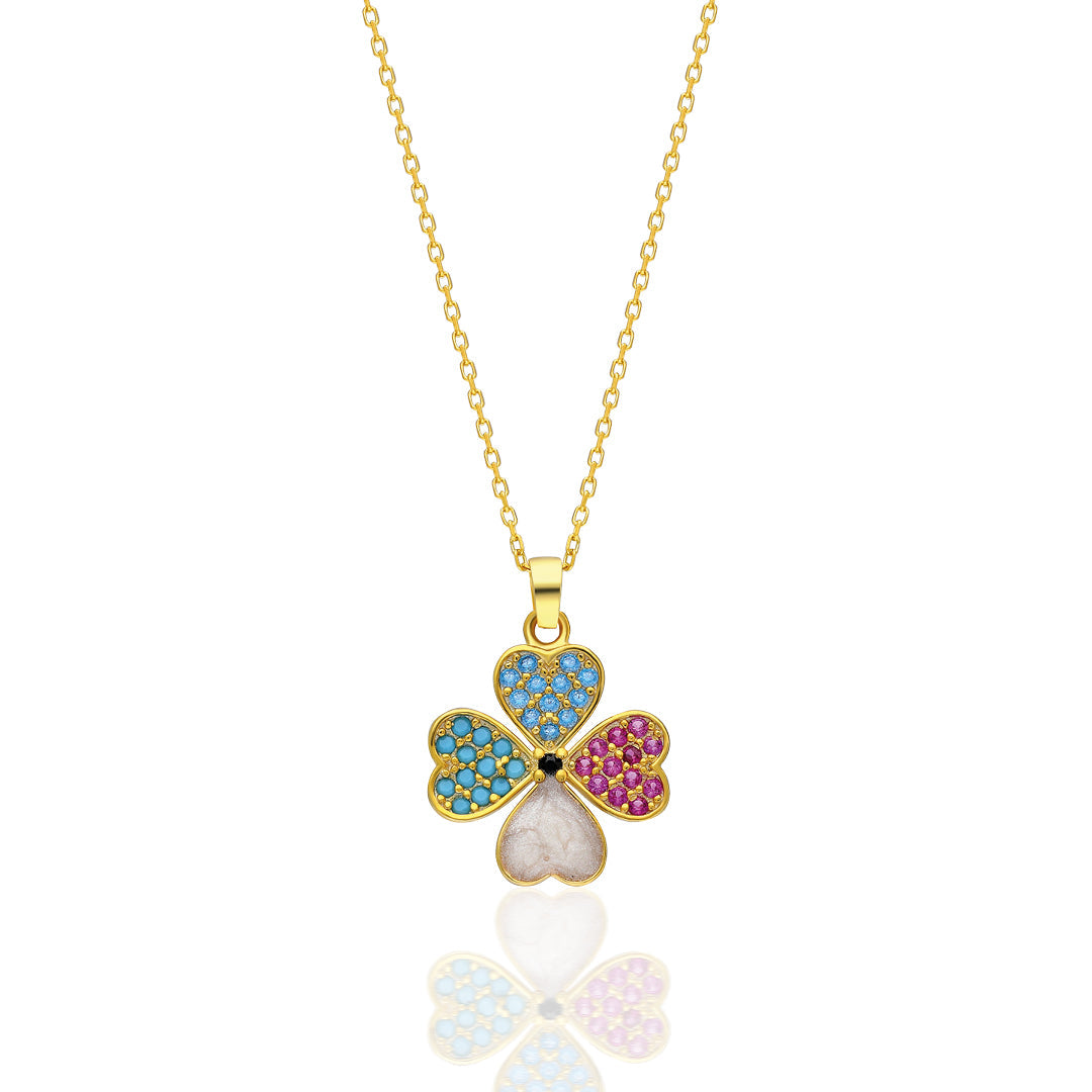 Colorful Clover Necklace - 925 SILVER
