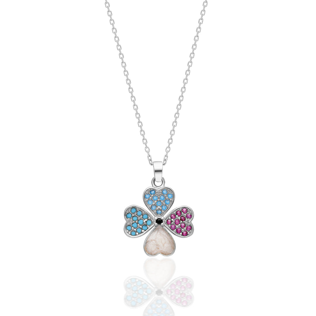 Colorful Clover Necklace - 925 SILVER
