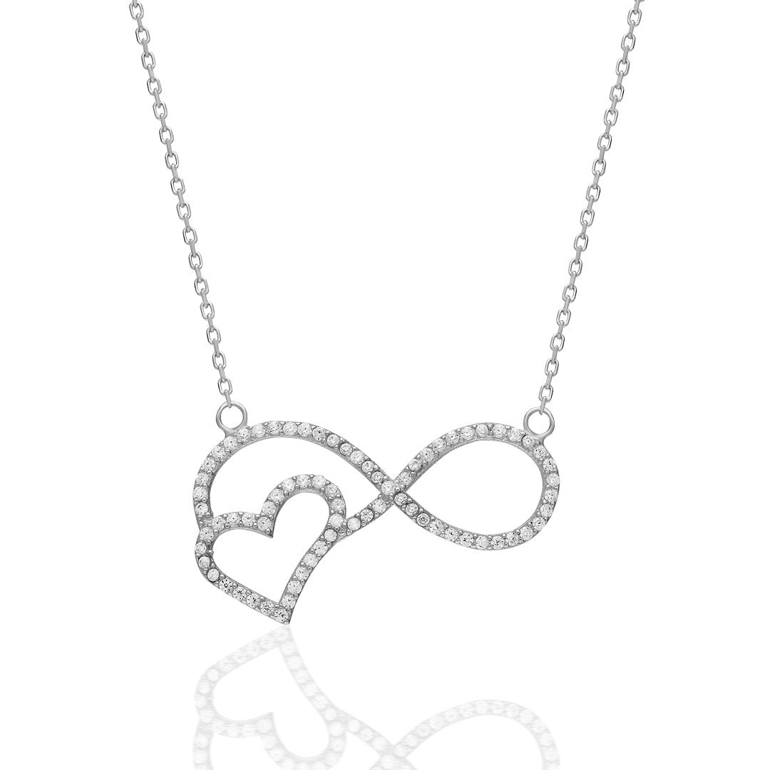 Infinity Heart Necklace - 925 Silver