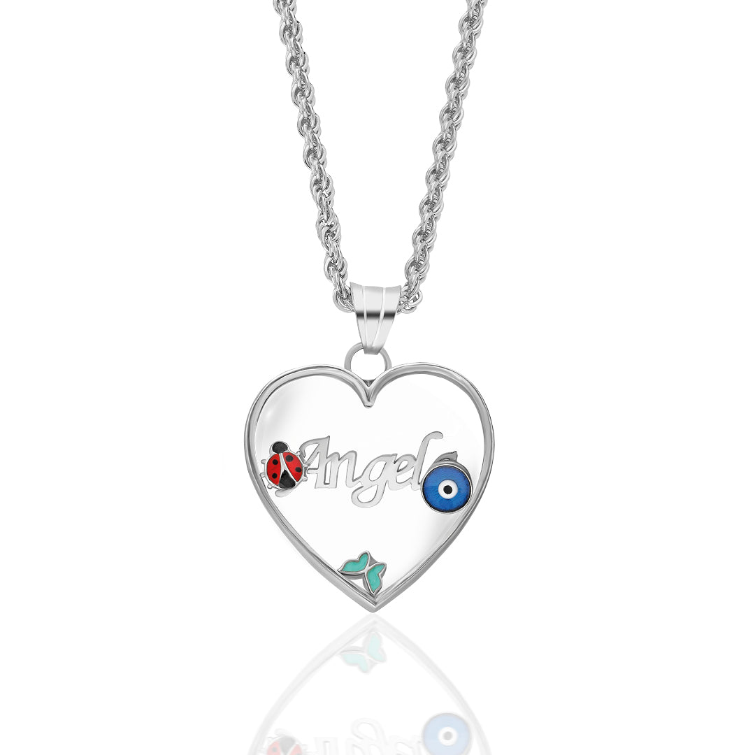 Heart Named Lucky Necklace - 925 SILVER