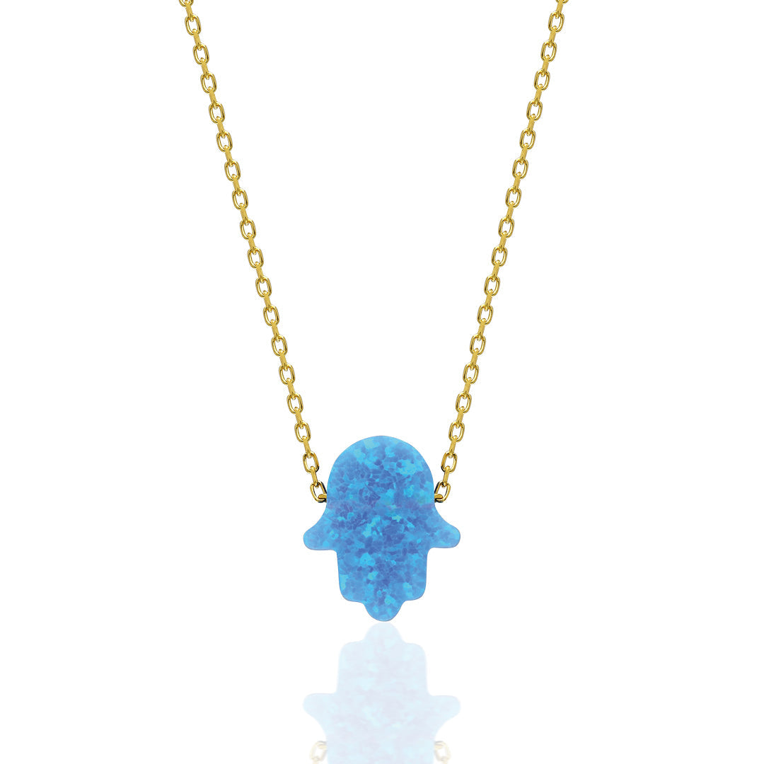 Original Blue Simple Opal Fatima Hand Chain - 925 SILVER