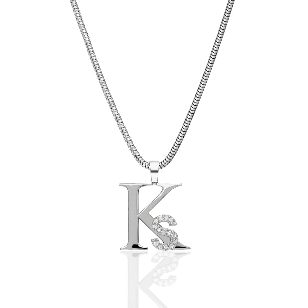 Uppercase and Lowercase Letter Combination Necklace - 925 SILVER