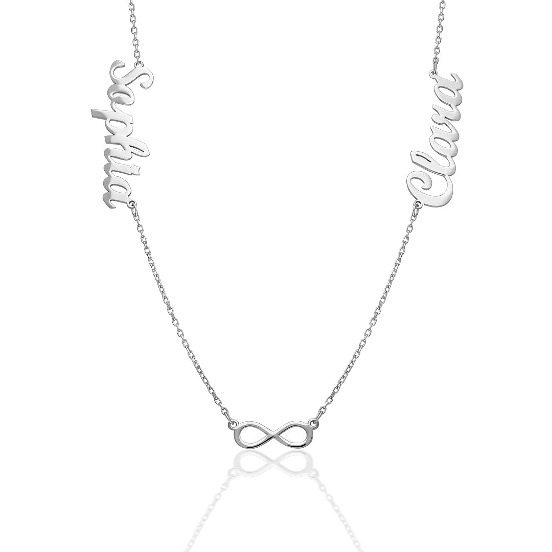 INFINITY HALSKETTE MIT 2 NAMEN | 925 SILBER