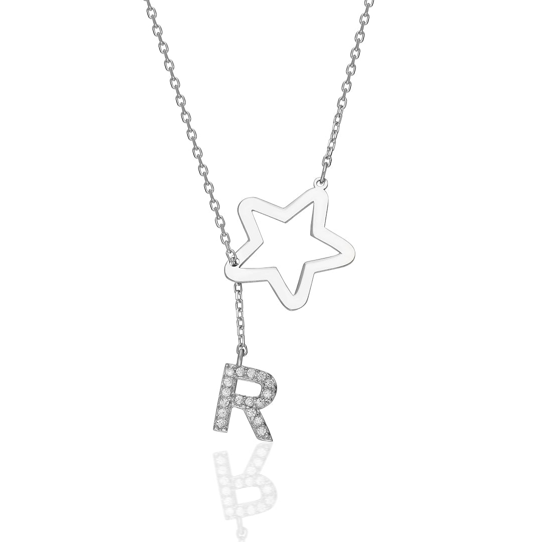Star Letter Necklace - 925 Silver