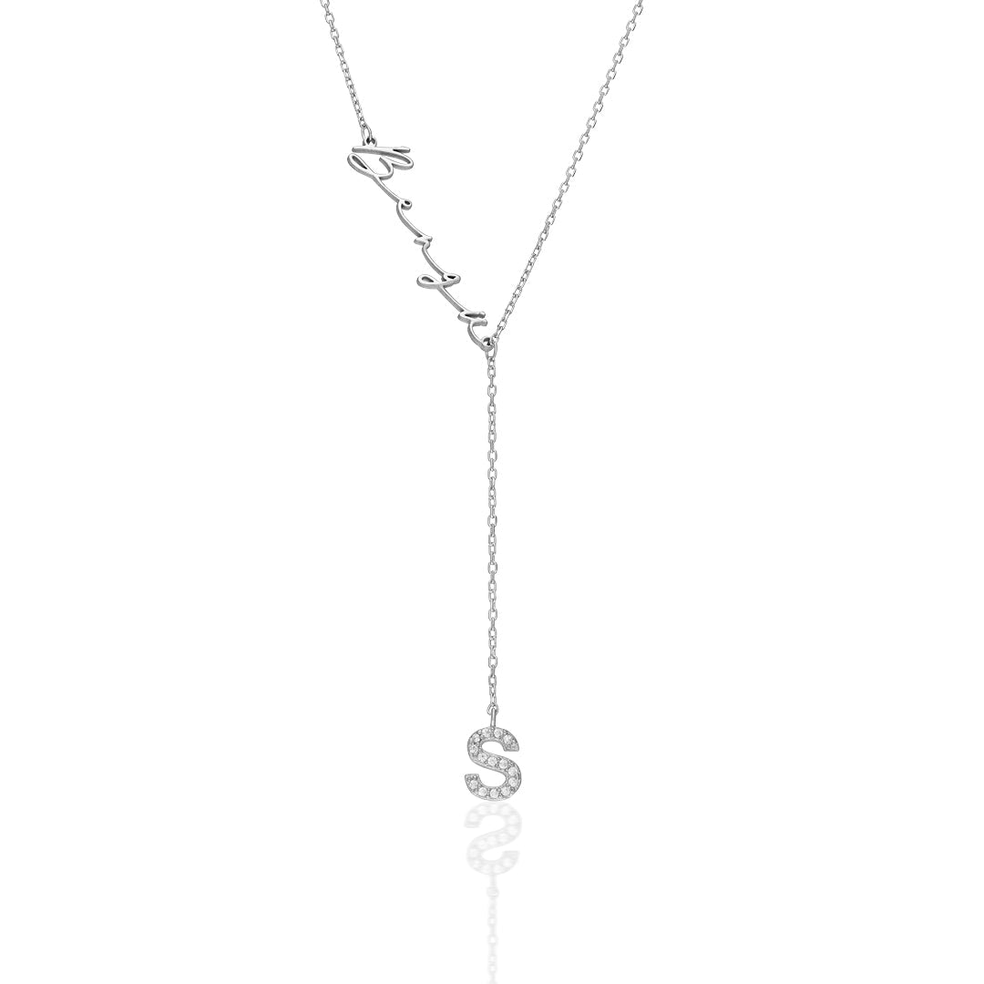 Letter Name Y Necklace - 925 Silver