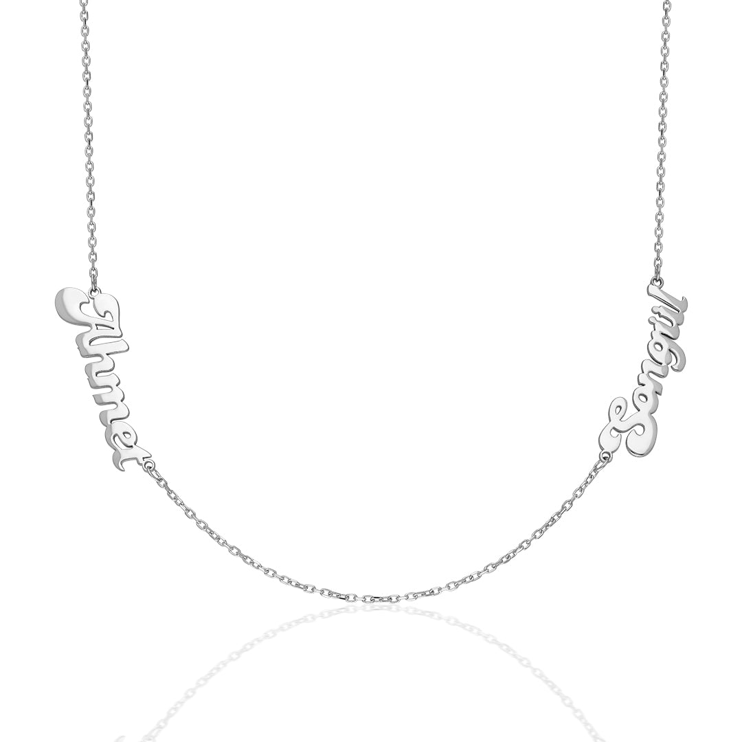 Two Name Family Necklace - 925 Silver