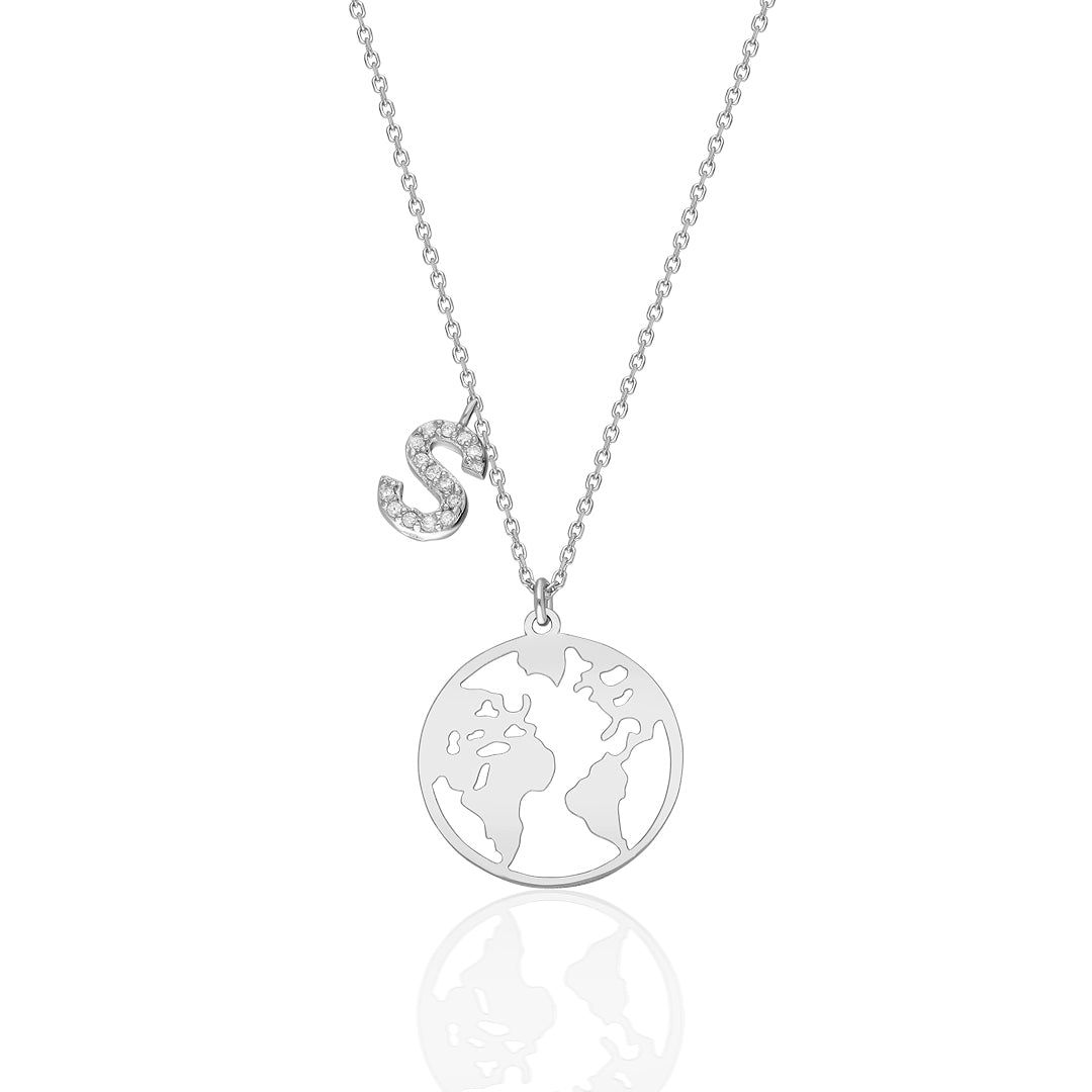 My World Letter Necklace - 925 Silver